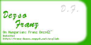 dezso franz business card